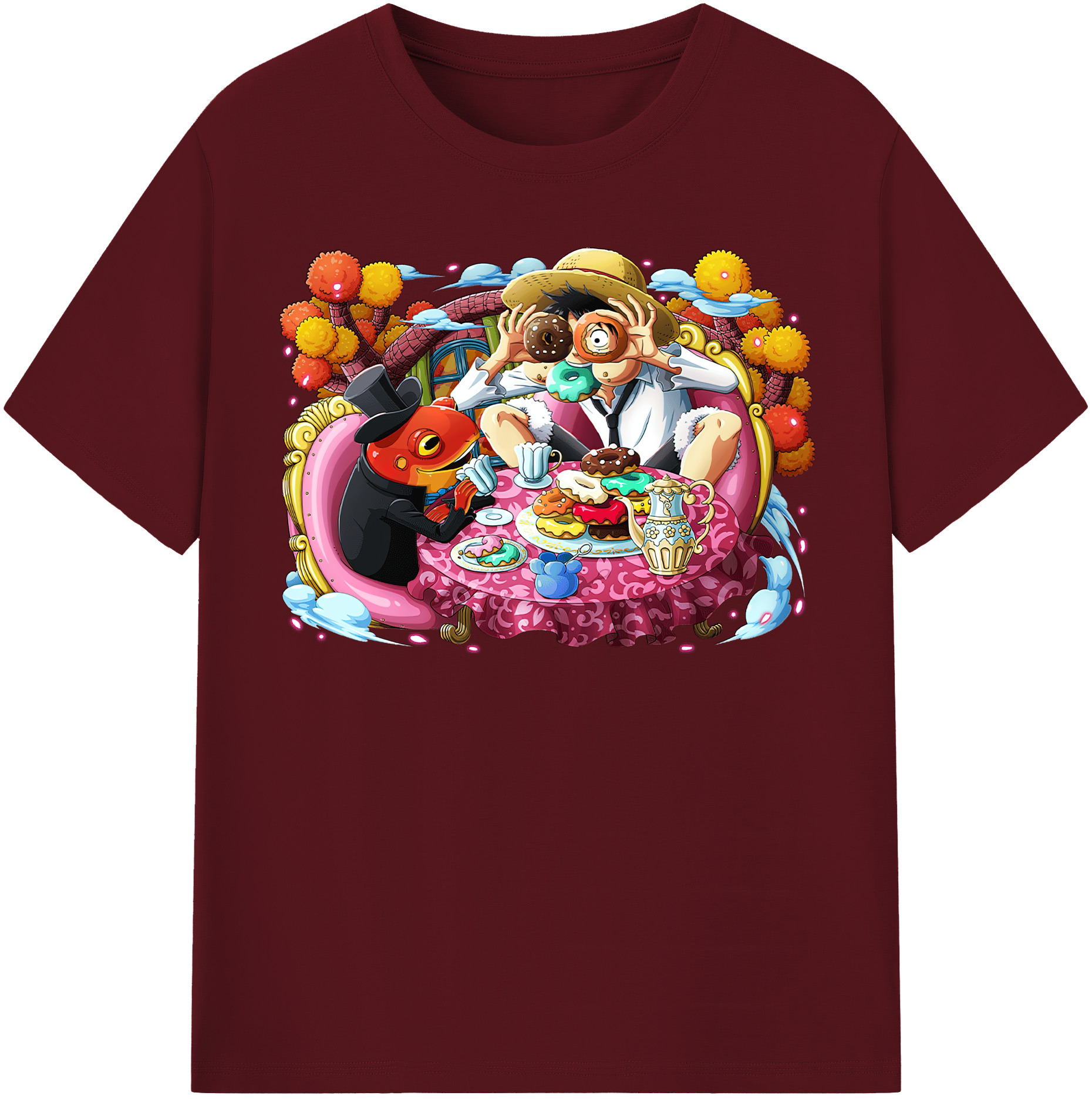 ワンピース モンキー・D・ルフィ ONE PIECE Monkey D. Luffy 綿100％半袖Tシャツ（フロントプリント）